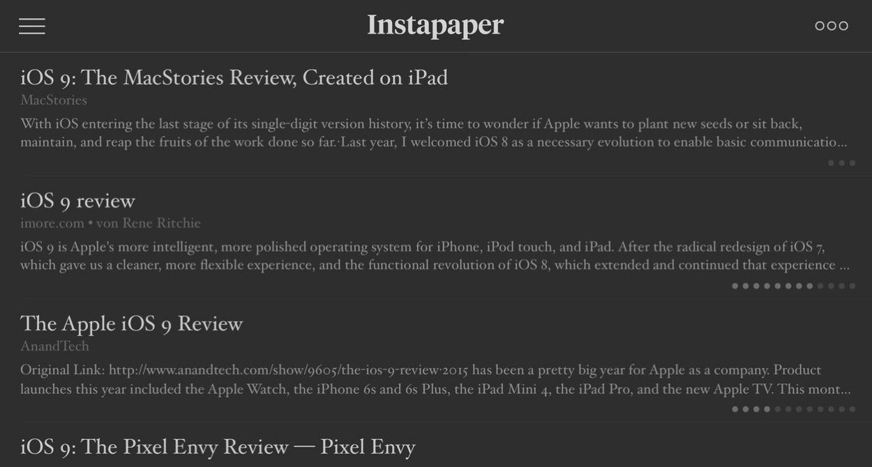 IPhoneBlog de Instapaper iOS9