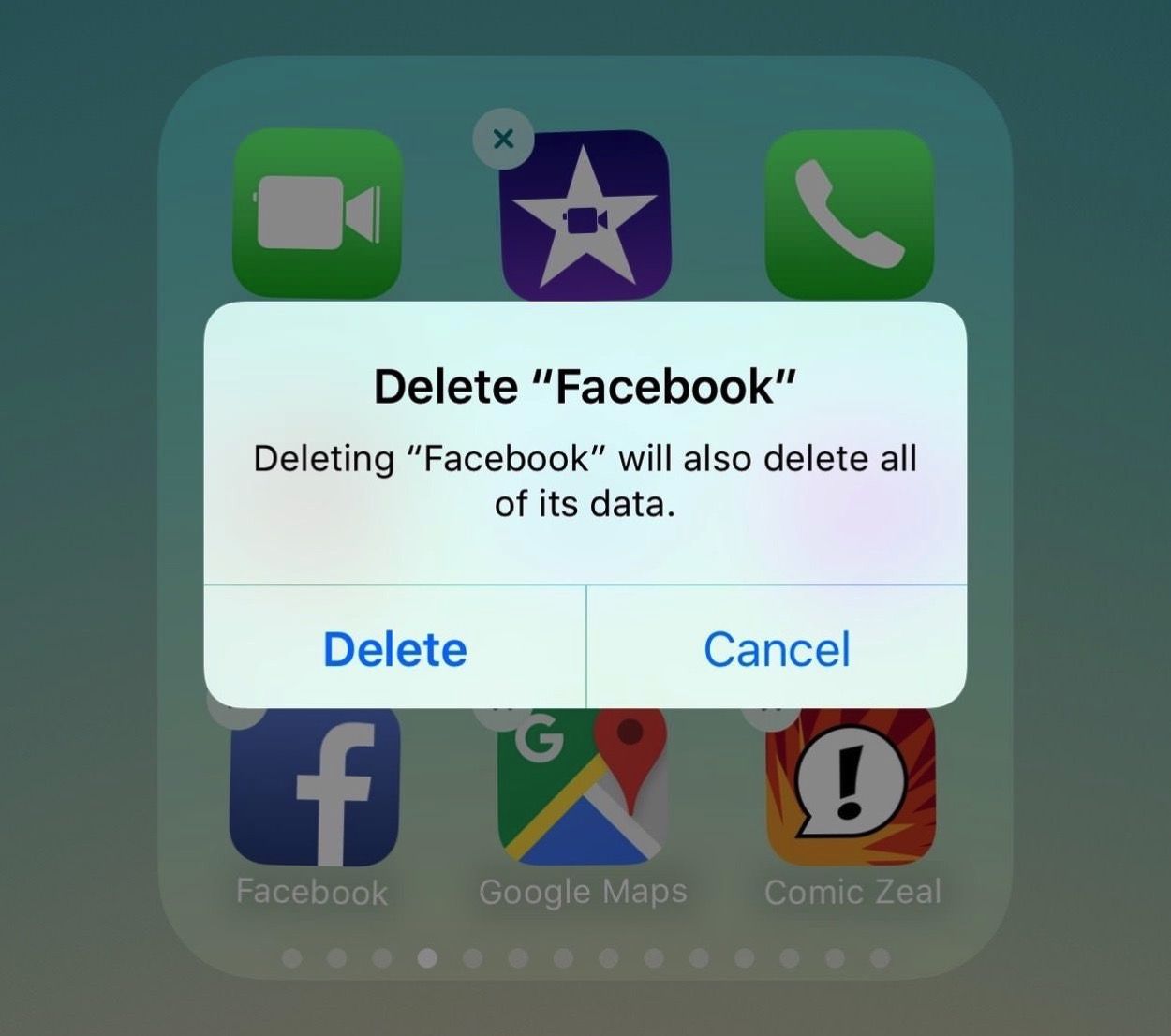 IPhoneBlog de Facebook Delete
