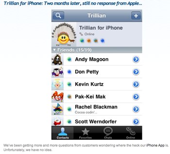 Cerulean Studios’ Blog » Blog Archive » Trillian for iPhone_ Two months later, still no response from Apple….jpg