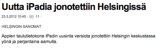 IPhoneBlog de Finnland Helsingin Sanomat