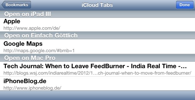 IPhoneBlog de iCloud Tabs