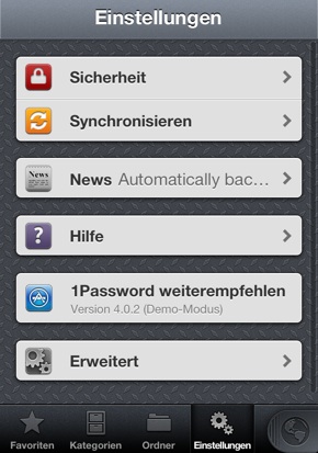 IPhoneBlog de 1Password Einstellungen