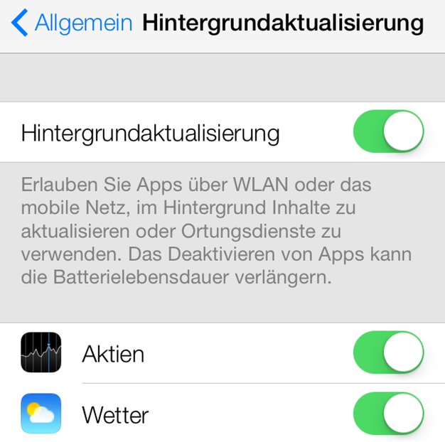 IPhoneBlog de Hintergrundaktualisierung