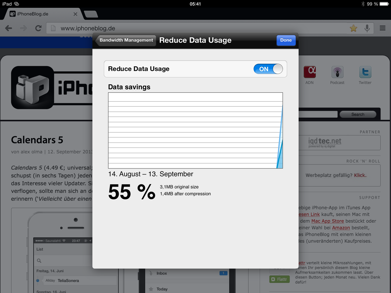 IPhoneBlog de Chrome Bandwidth