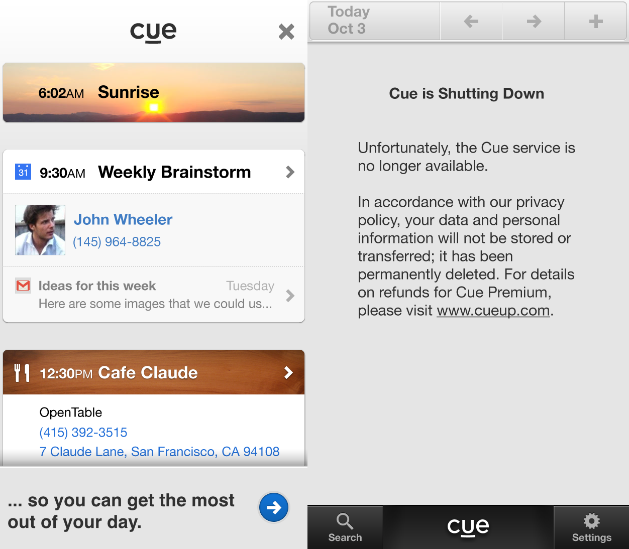 IPhoneBlog de Cue Shutting Down