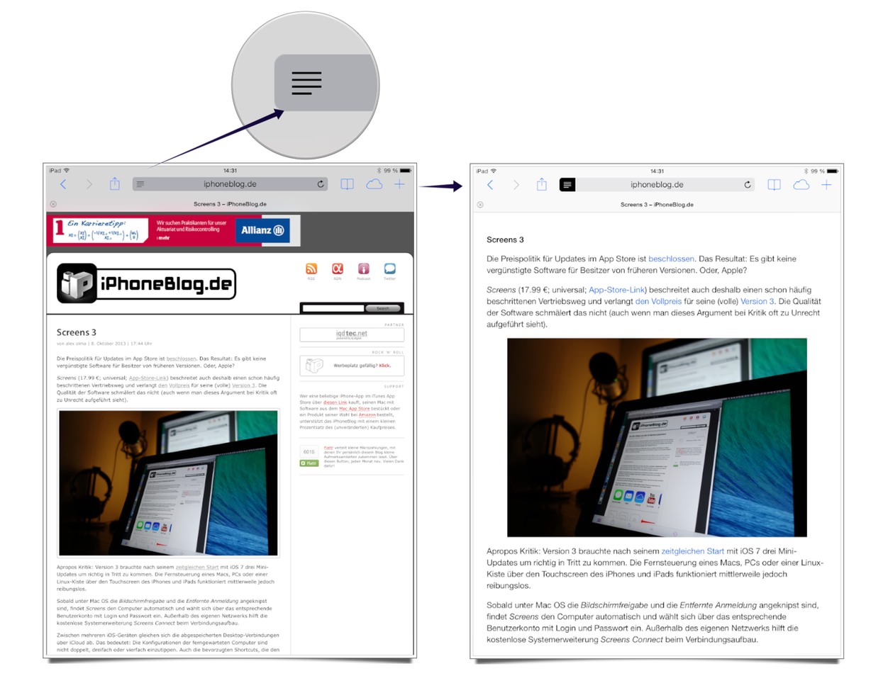 IPhoneBlog de Safari Reader