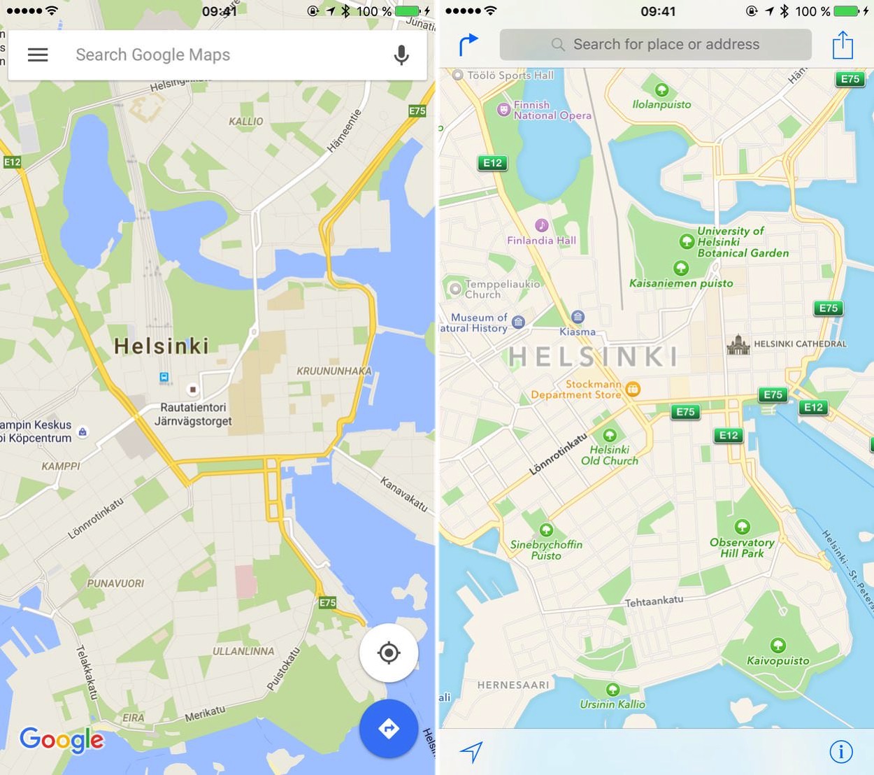 IPhoneBlog de Apple Maps Karten Google