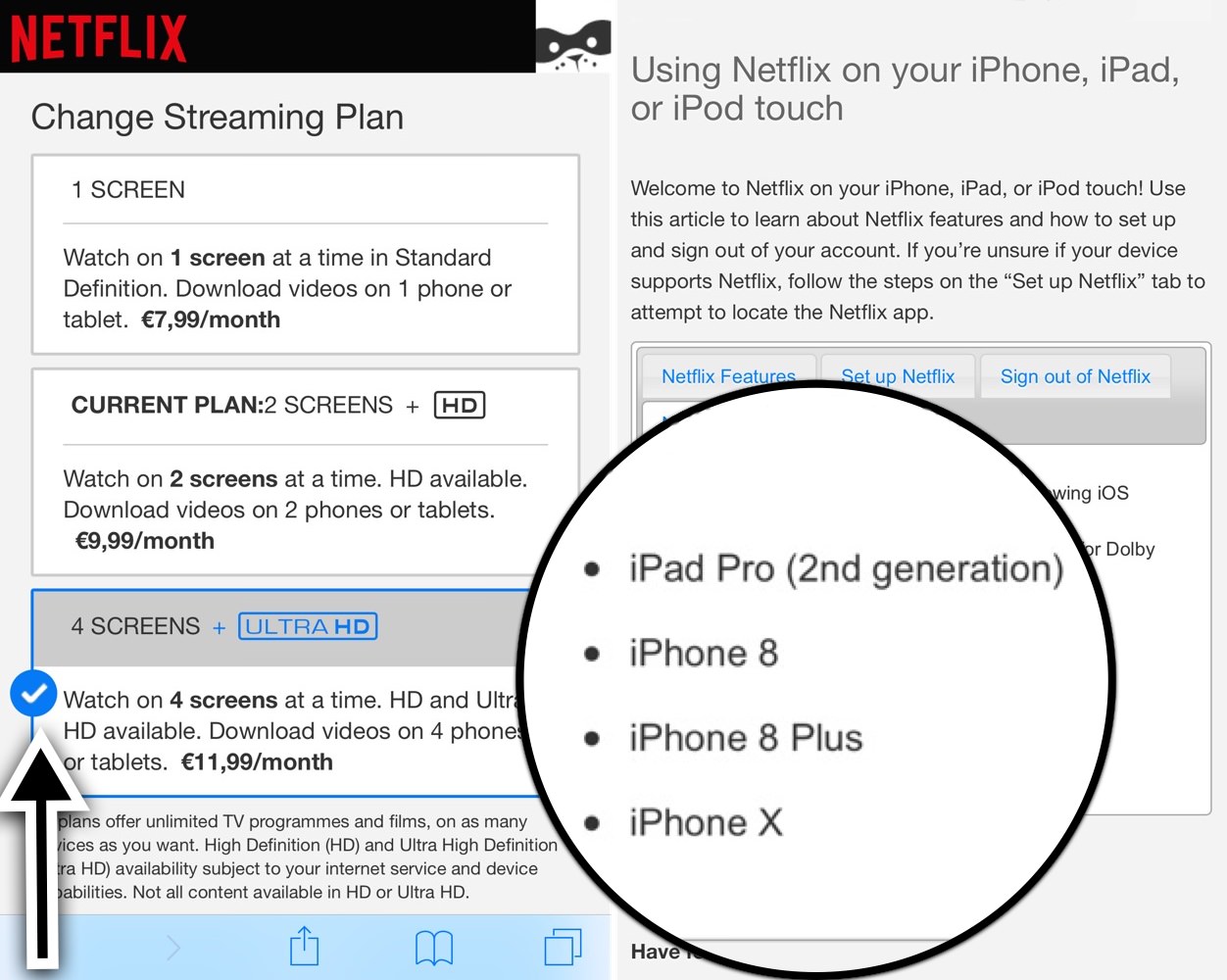 Netflix mit Serien in HDR auf iPhone 8 (Plus)