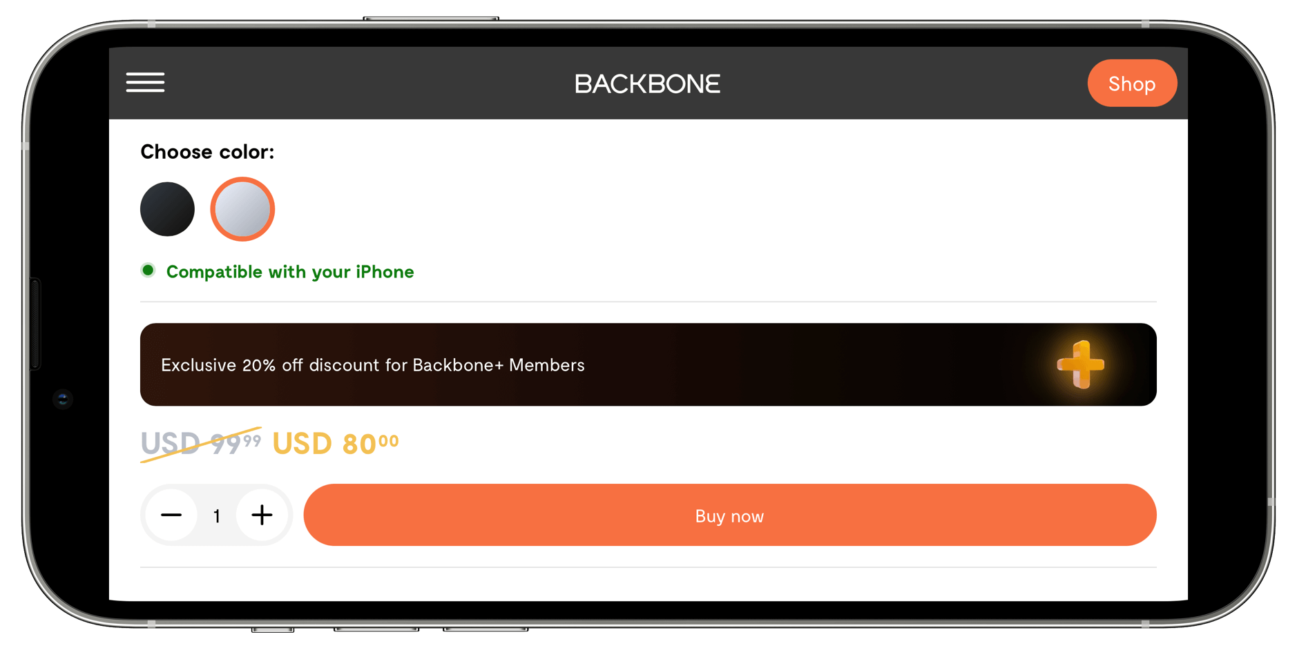 Screenshot zeigt Backbone-Rabatt für Bestandskunden.