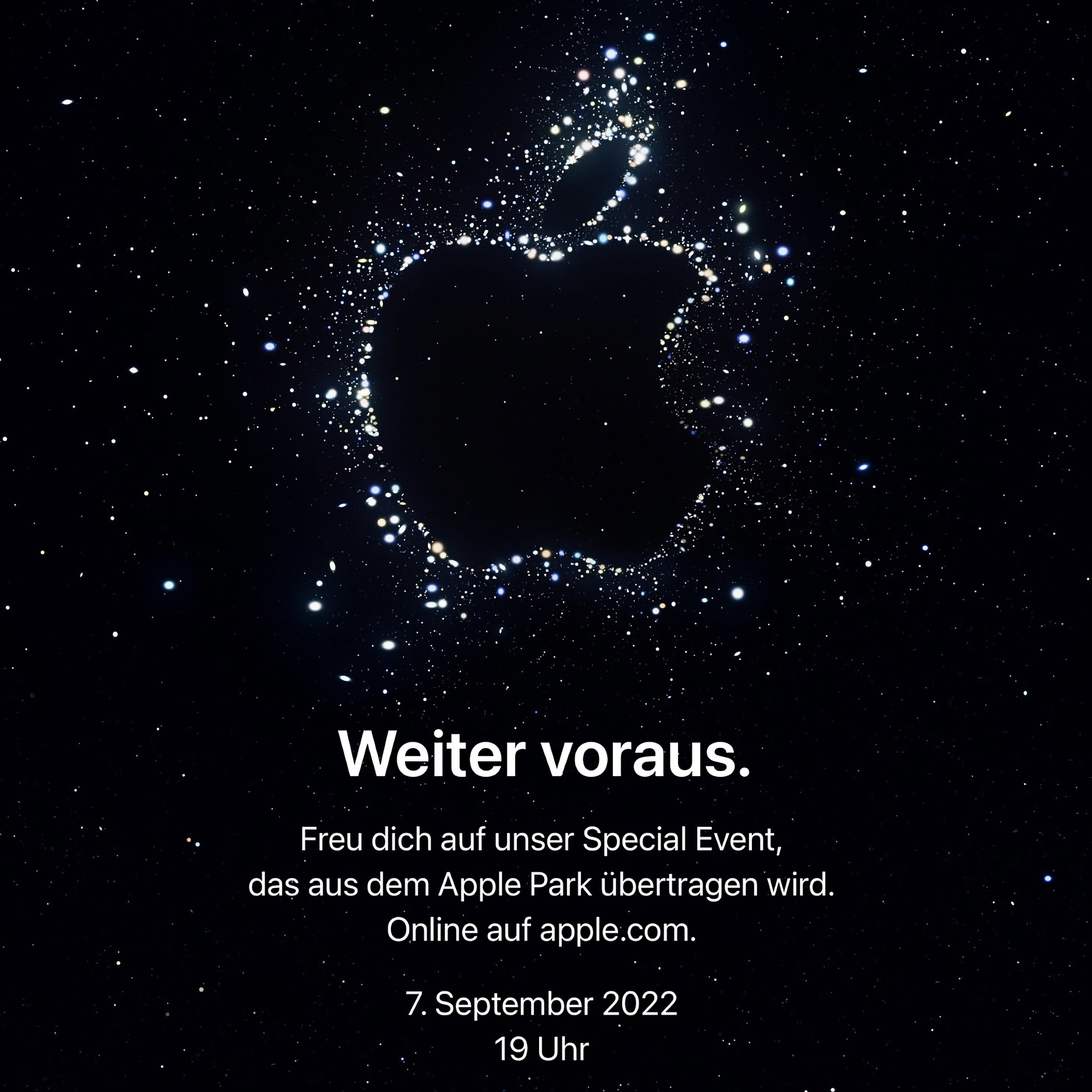 Apple Einladungs-Grafik.