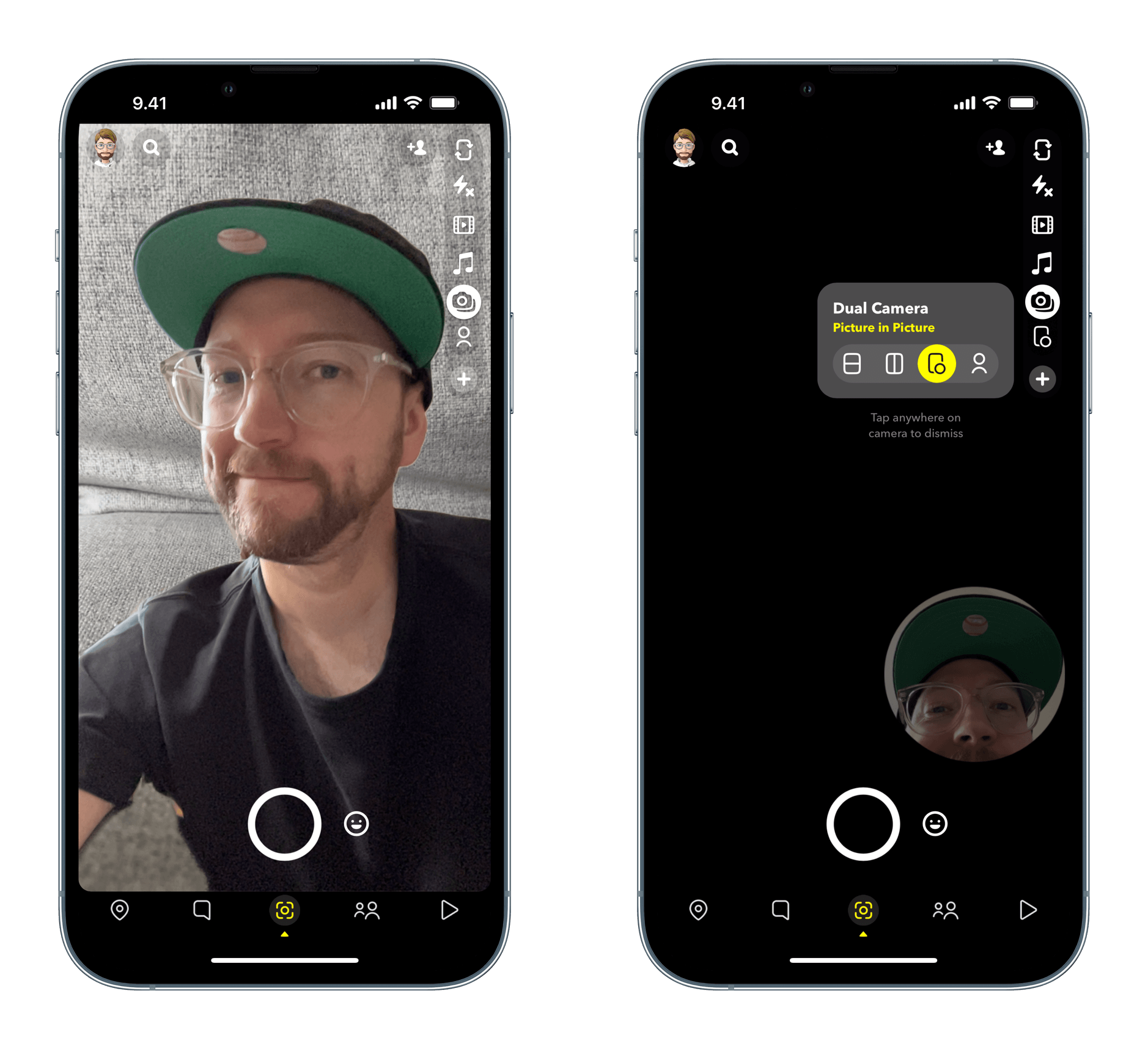 Snapchat-Screenshots der iPhone-App.