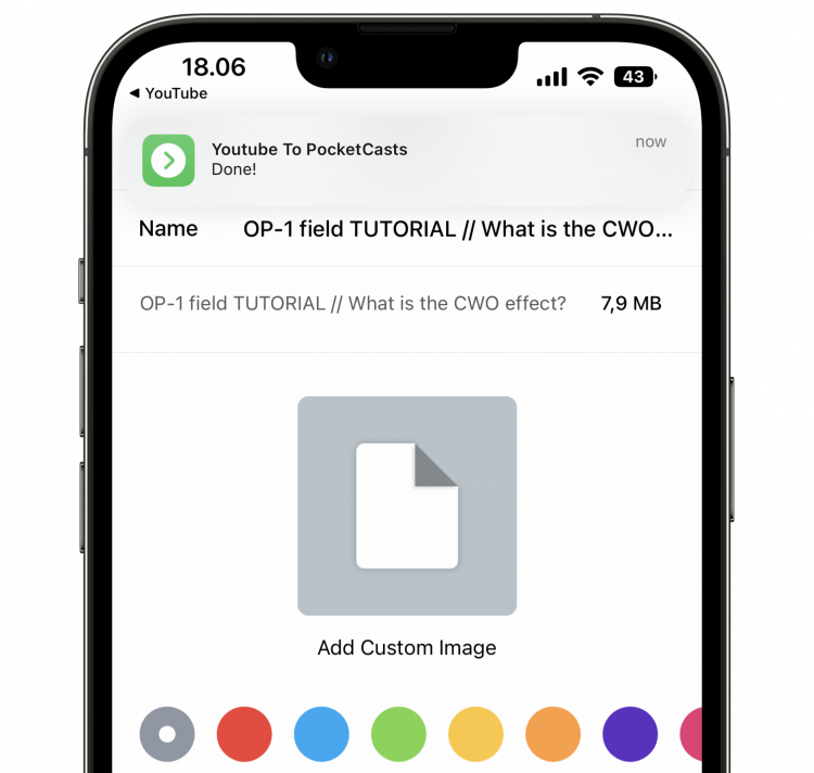 YouTube (Audio) Pocket Casts (via Shortcuts) iPhoneBlog.de