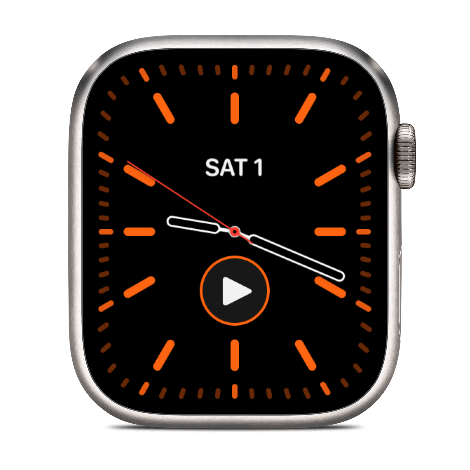 Screenshot der Apple Watch mit Now Playing Plus-Komplikation.