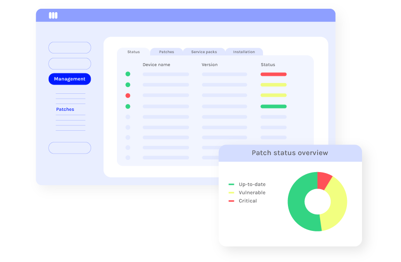 Screenshot zeigt abstrakte Zeichnung des Patch-Management-Features.