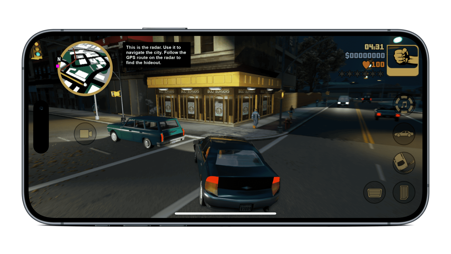 iPhone-Screenshot von GTA III.