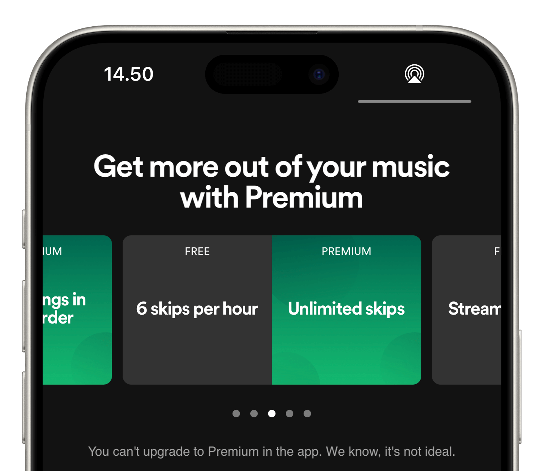 Screenshot der iPhone-Spotify-App.
