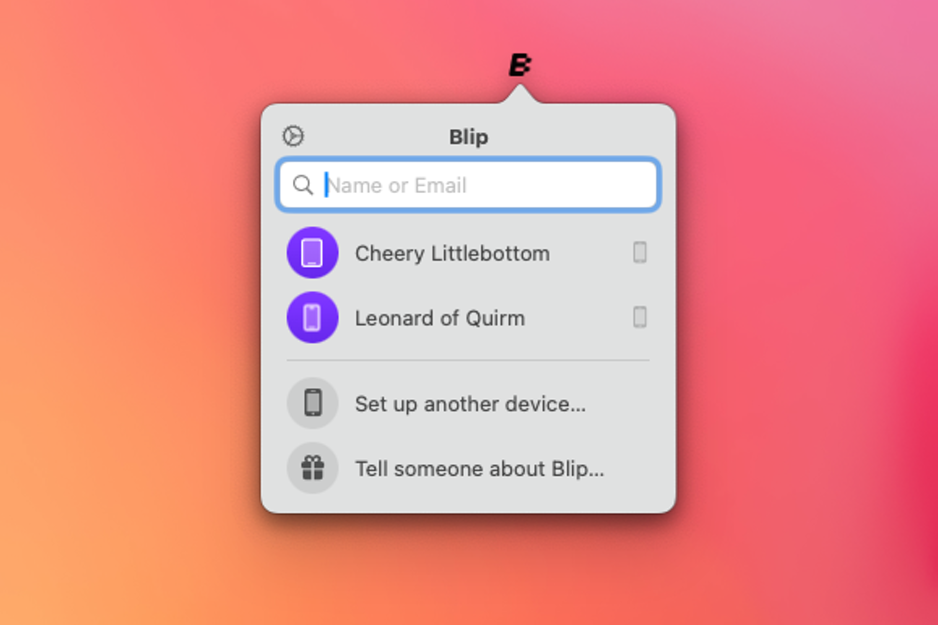 Screenshot der macOS-App von Blip.
